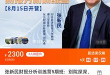 张新民财报分析训练营5期班:别院深深,石榴开遍͏ -星星拼课网