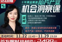 【诞姐】十年黄金赛道—芯片产业机会洞察课线上录播课程-星星拼课网