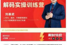 刘善武【第二期】【10月24日开营】BLM战略规划与解码落地实操训练营(37节)-星星拼课网