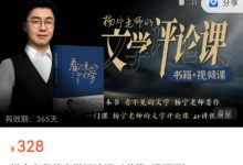 杨宁老师的文学评论课（书籍+视频课）（127节）-星星拼课网