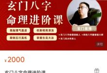 玄门紫烽玄门八字命理进阶课-星星拼课网