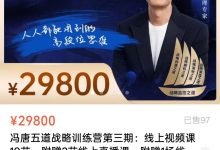 冯唐五道战略训练营第三期:线上视频课-星星拼课网