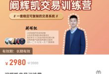 阚辉凯交易训练营高清版-星星拼课网